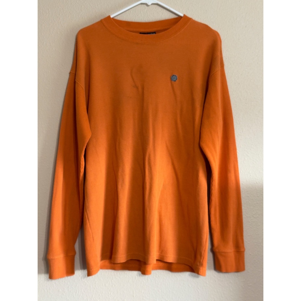 Vintage Southpole Mens XL Orange Waffle Knit Thermal Long Sleeve Shirt MCMXCI
